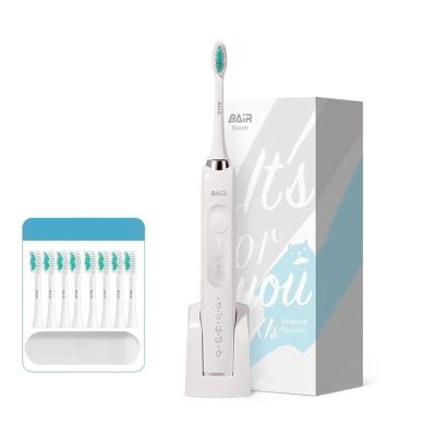 BAIR X1 Electric Toothbrush Set 2 Sets, Sonic Rechargeable Soft Vibration Automatic Toothbrush (32-33, 3435, 36-37, 38-39, 40-41, 42-43, 44-45, 46-47 : Pearlescent White)