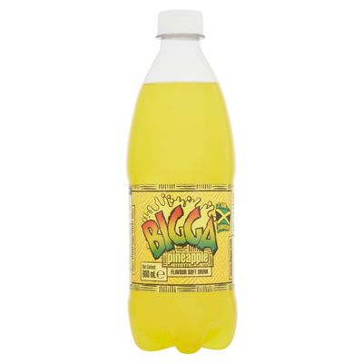 FreshCart Basics Biggaa Flavour Soft Drink 600ml - Flavoured Soft Drink with Sugar and Sweetener (06 Bottles, Pineapple)
