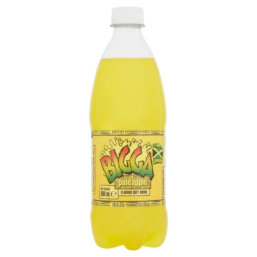 FreshCart Basics Biggaa Flavour Soft Drink 600ml - Flavoured Soft Drink with Sugar and Sweetener (06 Bottles, Pineapple)