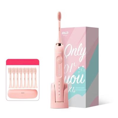 BAIR X1 Electric Toothbrush Set 2 Sets, Sonic Rechargeable Soft Vibration Automatic Toothbrush (32-33, 3435, 36-37, 38-39, 40-41, 42-43, 44-45, 46-47 : Sakura Powder)