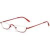 Lanomi Half Frame Reading Glasses Semi Round Men Women Spring Hinges Metal Readers Clear Lens Slim Half Moon Eyeglasses Red 3.0 view 1