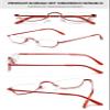 Lanomi Half Frame Reading Glasses Semi Round Men Women Spring Hinges Metal Readers Clear Lens Slim Half Moon Eyeglasses Red 3.0 view 3