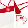 Nurse Outfits Sexy Fancy Dress Women Nurse Mini Skirt Costume Naughty Lingerie Doctor Cosplay Babydoll Uniform Roleplay Dress Up Nightwear with Headpiece Stockings for Halloween Club Party (Style A) view 3