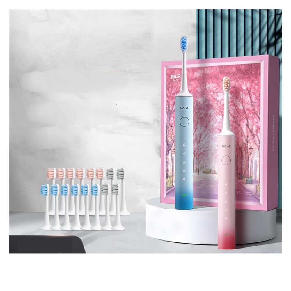 BAIR X3 Electric Toothbrush Adult Rechargeable Smart Sonic Couple Set Fully Automatic Toothbrush Men Female Students Party Men Gift Girlfriend Cool Black Joint Model (32-33, 3435, 36-37, 38-39, 4