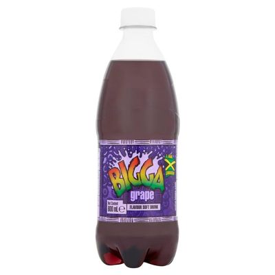 FreshCart Basics Biggaa Flavour Soft Drink 600ml - Flavoured Soft Drink with Sugar and Sweetener (12 Bottles, Grape)