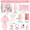 Golray Gifts for Teen Girls Kids -13 Pcs Teenage Girl Basket with Satin Pillowcase/Spa Robe/Journal/Mug, Christmas Birthday Gifts Set for Women Daughter Sister Tween Toy Age 10 11 12 14-18 view 2