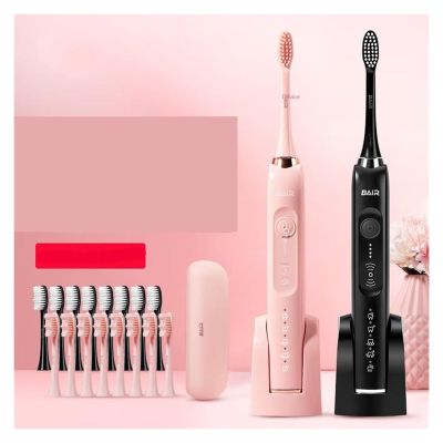 BAIR X1 Electric Toothbrush Set 2 Sets, Sonic Rechargeable Soft Vibration Automatic Toothbrush (32-33, 3435, 36-37, 38-39, 40-41, 42-43, 44-45, 46-47 : Black Powder 2 Pack)
