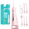 COSLUS C20 Water Dental Flosser Teeth Pick: 2026 Upgraded Portable Cordless Waterproof Flossing 300ML Rechargeable Travel Irrigation Cleaner IPX7 Pink view 1