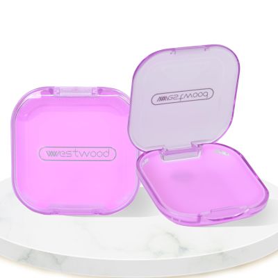DIDATOOL Braces Box, Colourful Dentures Storage Box, Orthodontic Bit Box, Portable Storage Box, Ideal for Travel and Daily Use (Transparency Purple)