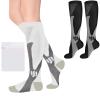 ACWOO Compression Socks for Women & Men, 2 Pairs Best Graduated Stockings Support, Non-Slip Breathable Running Socks for Sports, Flight, Maternity Pregnancy, Nurses, Travel - Boost Stamina & Recovery view 1