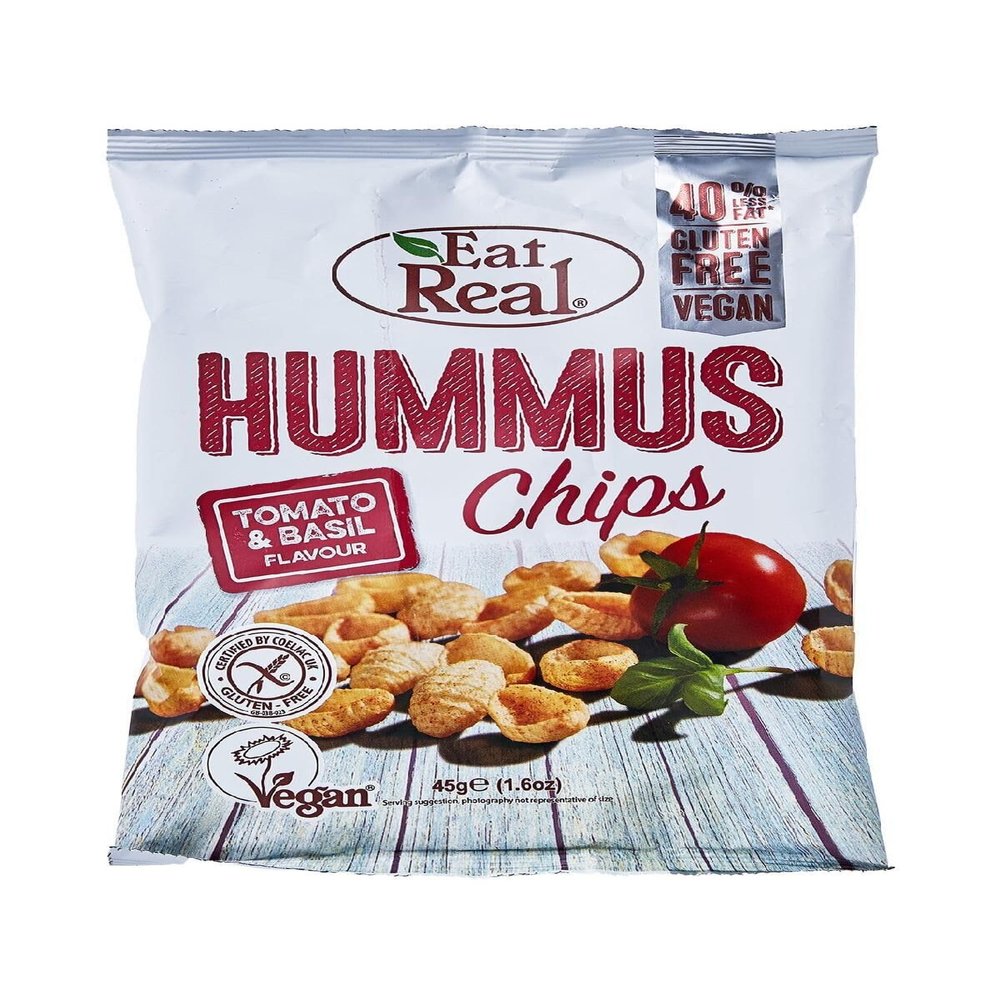 Eat Real Tomato & Basil Hummus Chips, 45g