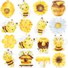 Bee Cupcake Toppers 48pcs Bee Cupcake Picks Baby Shower Cake Decorations for Bee Theme Baby Shower Kids Birthday Party Decorations Supplies view 1