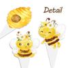 Bee Cupcake Toppers 48pcs Bee Cupcake Picks Baby Shower Cake Decorations for Bee Theme Baby Shower Kids Birthday Party Decorations Supplies view 4