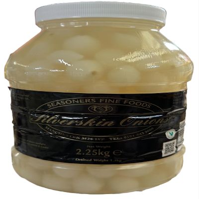 Seasoners - Pickled SILVERSKIN Onions - 2.25kg (drained weight 1.3kg) (Pack of 2)