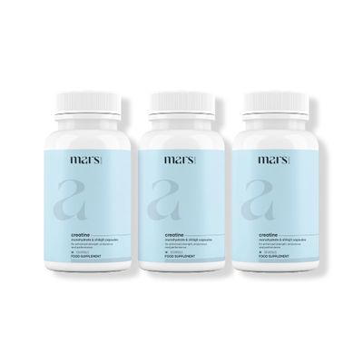 Mars by GHC Micronized Creatine Monohydrate Caps | Powered with Shilajit | 360 Capsules | Pack of 3