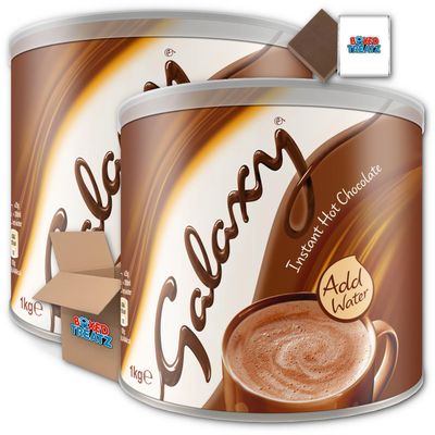 Galaxy Instant Hot Chocolate 2x1kg | Galaxy Smooth & Creamy Approximately 40 Servings Per Pack Boxed Treatz
