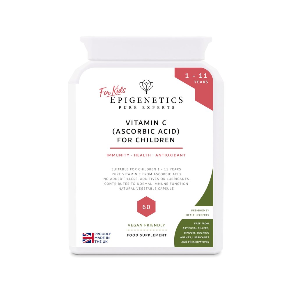 Vitamin C for Children | 230mg Ascorbic Acid (Vitamin C) Per Mini Capsule | Kids Sugar Free 60 Vegan Friendly Capsules UK Made | 1 Daily (2 Months Supply)