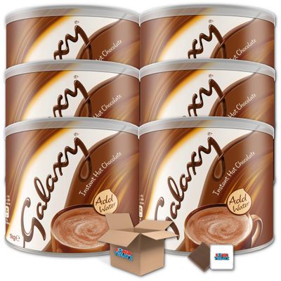 Galaxy Instant Hot Chocolate 6x1kg | Galaxy Smooth & Creamy Approximately 40 Servings Per Pack Boxed Treatz