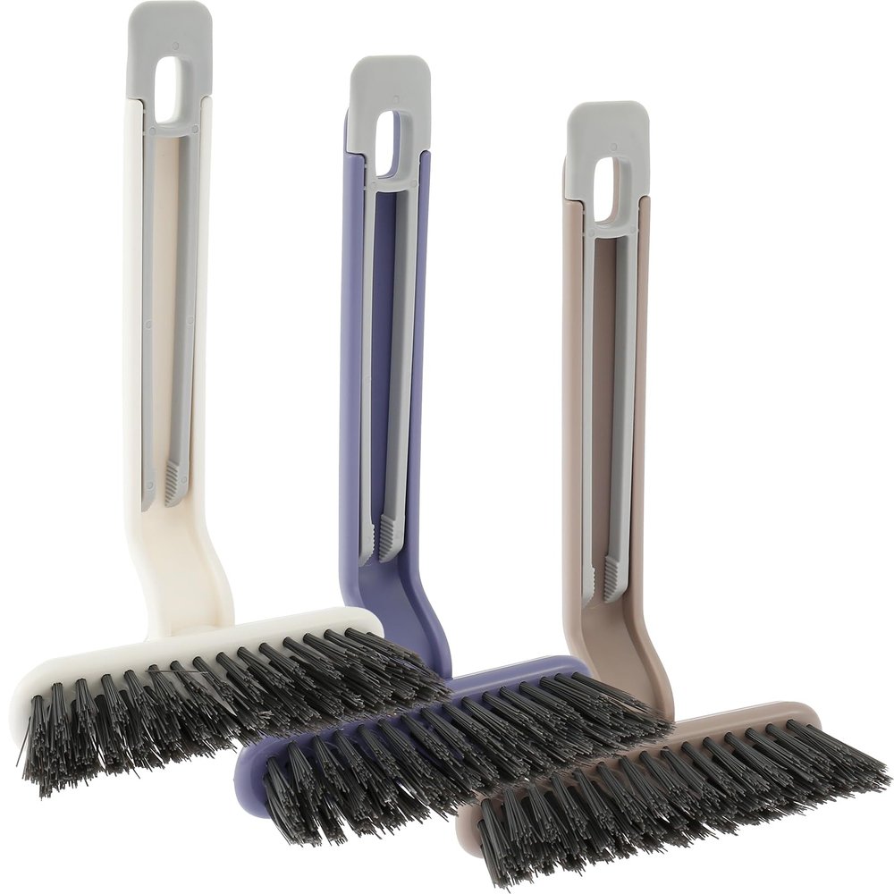 3Pcs Crevice Cleaning Brush with Ergonomic Handle 360 Rotating Crevice Cleaner Brush Efficient Crevice Gap Brush Hard Bristle Groove Cleaning Brush Multifunctional for Dead Corners Home Xiang