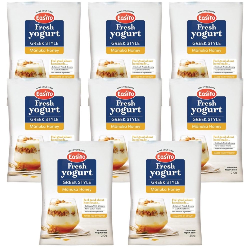 EasiYo Yogurt Greek Style Manuka Honey 8 Pack Yoghurt