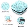 Sanitary Napkin Storage Bag, Robot Blue Background Tampon Zipper Bags Pouch, Period Bag for Teen Girls Feminine Menstruation Purse view 3
