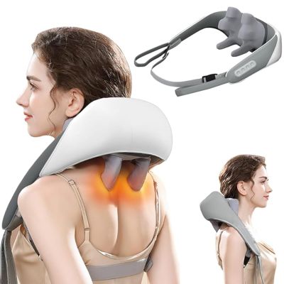 Neck Massager, 5D Shiatsu Back Shoulder and Neck Massager with Heat,Deep Tissue Kneading Massage for Muscle Relaxation and Relief Pain,Super Large Massage Head in Office Home Use