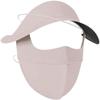 Hikaka Ice Silk Vinyl Full Face Sunscreen Mask, UV Protection Cooling Mask, Summer Women's Sun Protection Hat Ear-Hook Adjustable Straps (Pink) view 1
