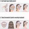 Hikaka Ice Silk Vinyl Full Face Sunscreen Mask, UV Protection Cooling Mask, Summer Women's Sun Protection Hat Ear-Hook Adjustable Straps (Pink) view 4