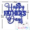 Happy Father's Day Cake Topper,Feliz Dia Papa, Best Dad Ever,Father's Day/Birthday Party Decorations Supplies, Blue Glitter view 2