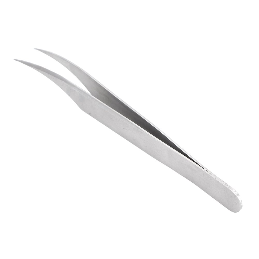 Fine Tipped Multifunctional Stainless Steel Curved Tweezers for Nail Art Tool, Durable, Easy to Carry