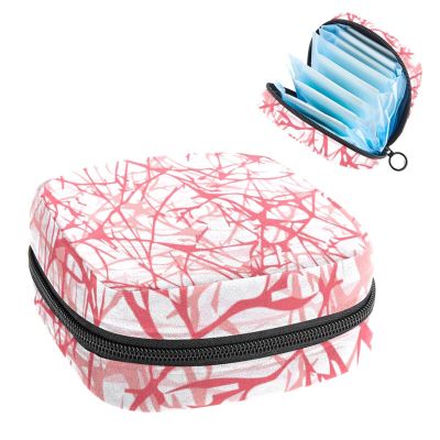 Abstract Scratch Pink Camo First Period Kit for Girls, Tampon Pantyliners Menstrual Purse, Nursing Pad Holder with Zipper, Sanitary Collect Napkin Bag Organizer