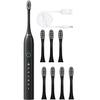 Adult Electric Toothbrush with 8 Brush Heads, 6 Modes Rechargeable Electric Power Toothbrush,IPX7 Rechargeable Soft Bristles Electric Toothbrush Travel Home (Color : Black, Size : 1PCS) view 2