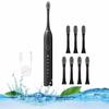 Adult Electric Toothbrush with 8 Brush Heads, 6 Cleaning Modes and Smart Timer IPX7 Soft Bristles Toothbrush,USB Rechargeable Toothbrush (Color : Black) view 1