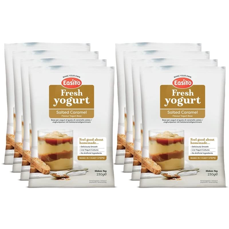 EasiYo Yoghurt Salted Caramel, 8 Bags | Each Bag Makes 1kg Yoghurt