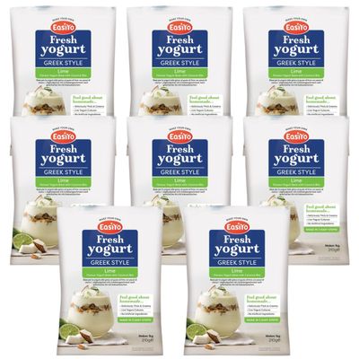 EasiYo Yogurt Greek Style Lime With Coconut Bits 8 Pack Yoghurt
