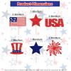 24Pcs 4th of July Cupcake Toppers Red Blue White Glitter Star Flag Patriotic Cupcake Picks Wedding Bridal Shower Baby Shower Birthday Memorial Independence Day Party Supplies Cake Decorations (Flag) view 2