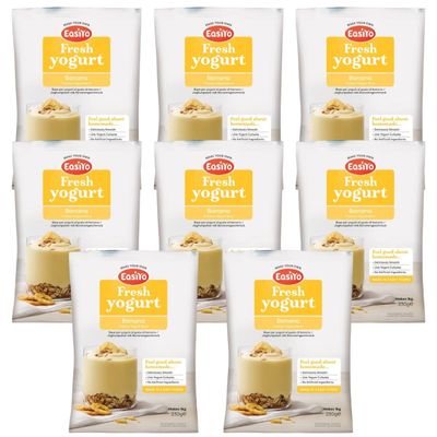 EasiYo Yogurt Banana 8 Pack Yoghurt 1KG Sachets