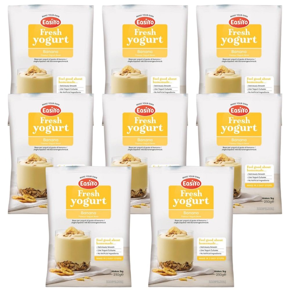 EasiYo Yogurt Banana 8 Pack Yoghurt 1KG Sachets