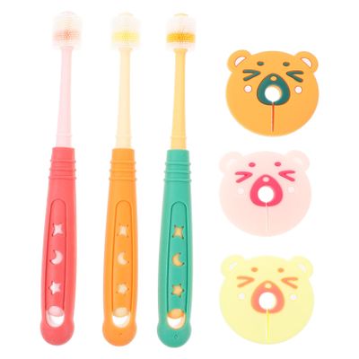 IWOWHERO 3pcs Boys and Girls Toothbrushes Boy Girl Toothbrushes Years Old Tooth Cleaning Brush