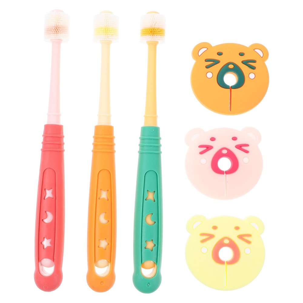 IWOWHERO 3pcs Boys and Girls Toothbrushes Boy Girl Toothbrushes Years Old Tooth Cleaning Brush