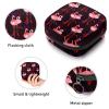 Zipper Menstrual Cup Pouch, Sanitary Napkin Storage Bags, Cute Funny Flamingo with Christmas Hat Soft Tampons Collect Holder Purse for Girls Women Ladies Feminine view 3