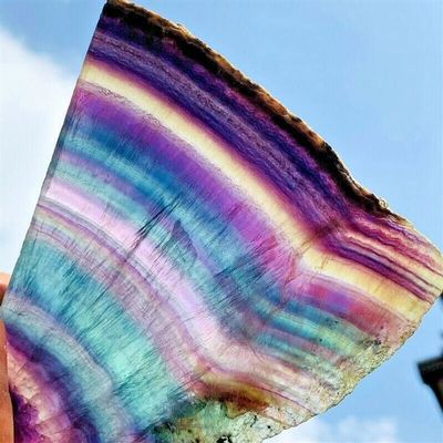 ZDVHOMCB room decoration 540G Natural Rainbow Fluorite Crystal Quartz Piece Stone Crystal Fluorite