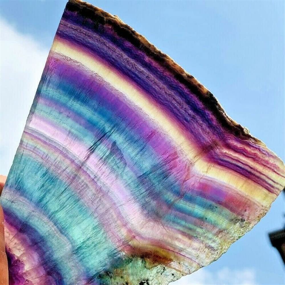 ZDVHOMCB room decoration 540G Natural Rainbow Fluorite Crystal Quartz Piece Stone Crystal Fluorite