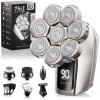 Guong 8D Head Shavers for Men, 7 in 1 Rotating Electric Shavers for Bald Men, Waterproof Wet/Dry Electric Razor Beard Grooming Kit with LED Display, Rechargeable Bald Head Razor view 1
