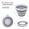 2-Pack Collapsible Bucket 2.6 Gal/10L, BPA-Free - Space-Saving, Portable Foldable Water Pail for Versatile Use, Home, Outdoors, Car Wash, Camping, Fishing - Grey view 2