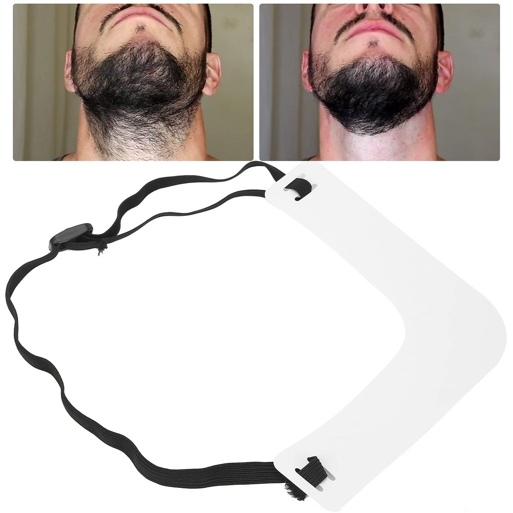 Men's Mustache and Beard Shaper: Plastic Neckline Trimming Guide for Perfect Shaping Ideal Tool for Styling and Trimming Beards