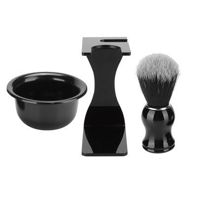 3pcs Men's Beard Shaving Set Shaving Brush, Bowl and Holder Perfect for Facial Hair Cleaning and Shaving Ideal Shaving Kit for Men