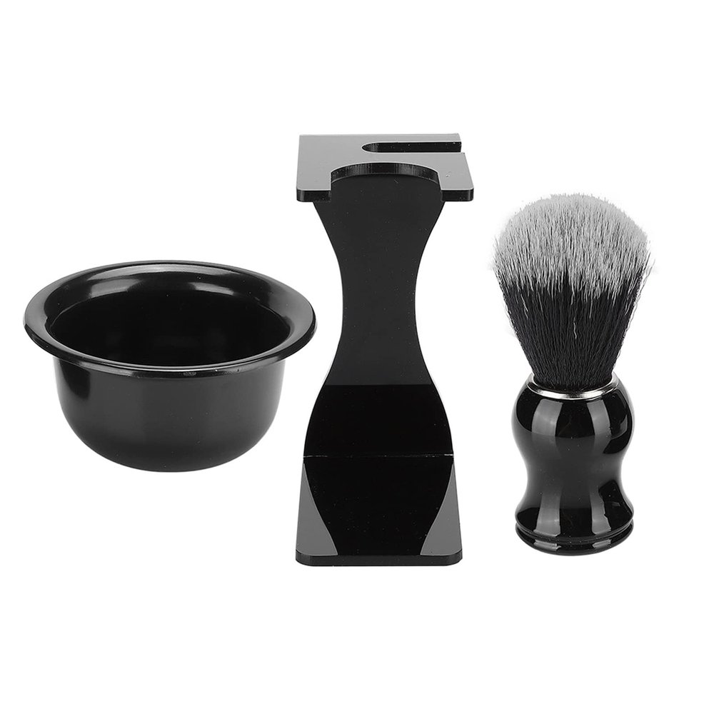 3pcs Men's Beard Shaving Set Shaving Brush, Bowl and Holder Perfect for Facial Hair Cleaning and Shaving Ideal Shaving Kit for Men