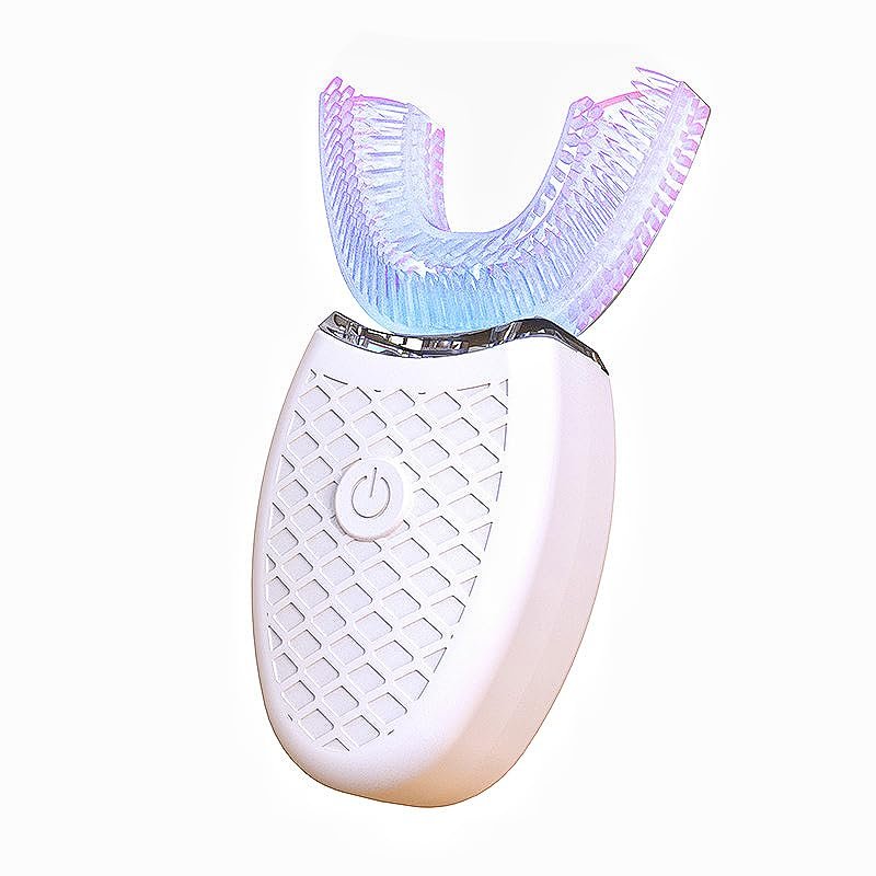 Electric Ultrasonic U-Shaped Toothbrush - 360 Mouth Cleansing, LED Light, Waterproof IPX7 Certified, 3 Cleansing Modes & Whitening