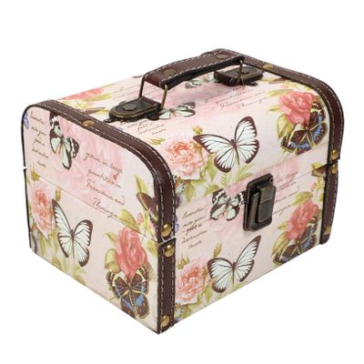 1pc Box Portable Cosmetic Case Jewelry Storage Organizer Wood Decor Vintage Cosmetics Case Joyero Para Mujer Retro Decor Keepsake Chest Large Wooden Storage Box/521